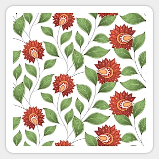 Spring Pattern with Floral Motifs Sticker